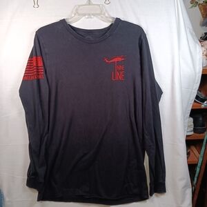Nine Line Apparel Black Long Sleeve Tee with Red Accents